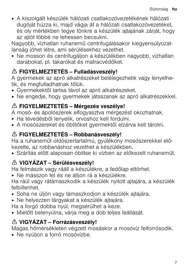 A(z) Bosch WAN28170BY eredeti dokumentumának 7. oldala