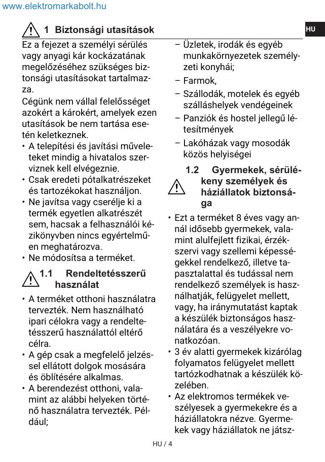 A(z) Indesit IM 762 MY TIME EE eredeti dokumentumának 4. oldala