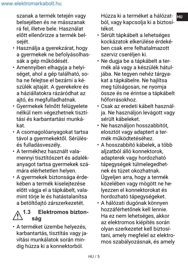 A(z) Indesit IM 762 MY TIME EE eredeti dokumentumának 5. oldala